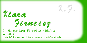 klara firneisz business card